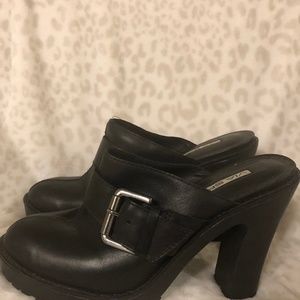 VIA SPIGA BLACK LEATHER HEELS PUMPS SIZE 8.5
